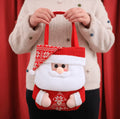 Christmas Knitted Gift Bag Cute Plush Santa Snowman Reindeer Candy Gift Tote
