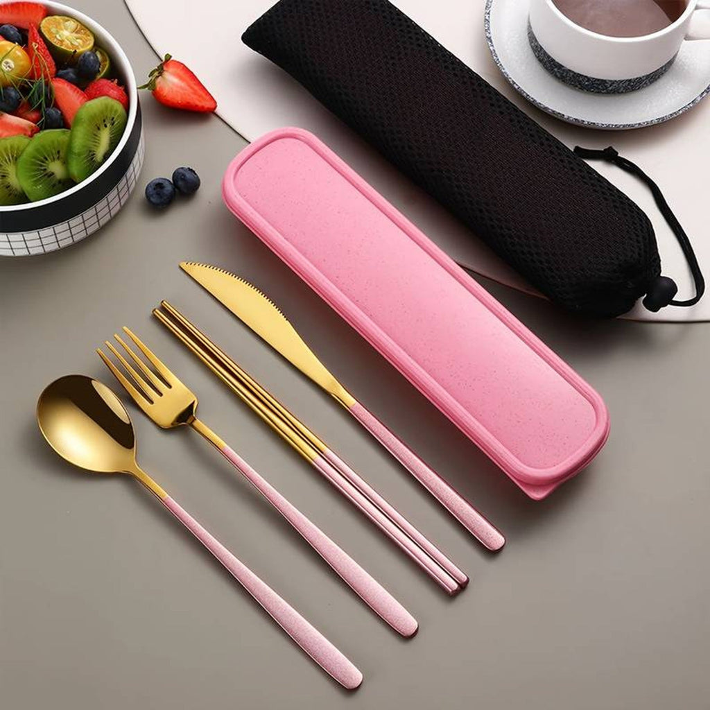 Stainless Steel Cutlery Set with Storage Box –Piece Portable Tableware Set for Home, Kitchen, and Dining Room