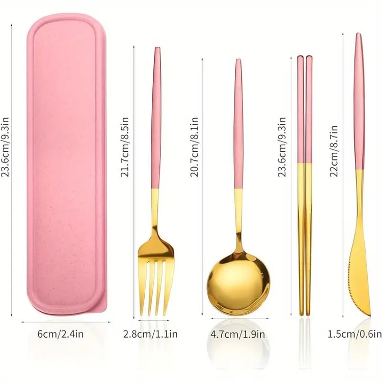 Stainless Steel Cutlery Set with Storage Box –Piece Portable Tableware Set for Home, Kitchen, and Dining Room