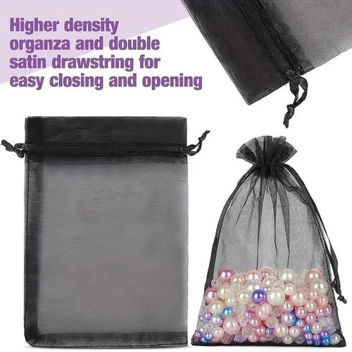 Black Organza Drawstring Gift Bags