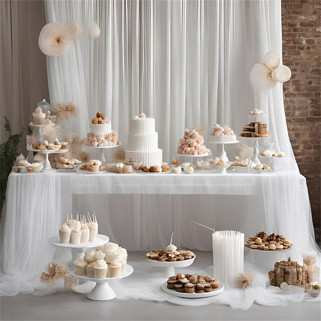 Sheer Wedding Backdrop Curtains for Baby Shower Photography Party Decor