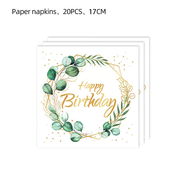 Green Eucalyptus Party Paper Napkins Nature Themed Gender Reveal Party Supplies