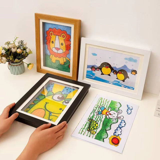 Magnetic Wooden Flip Art Photo Frame, Photo Frame, DIY Photo Frame, Children's Storage Display Frame, Home Decoration