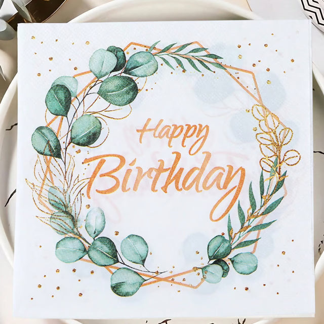 Green Eucalyptus Party Paper Napkins Nature Themed Gender Reveal Party Supplies