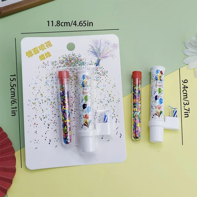 Surprise Pop Birthday Cake Candles with Candy Confetti Effect for Fun Cake Decoration