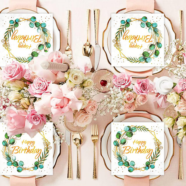 Green Eucalyptus Party Paper Napkins Nature Themed Gender Reveal Party Supplies