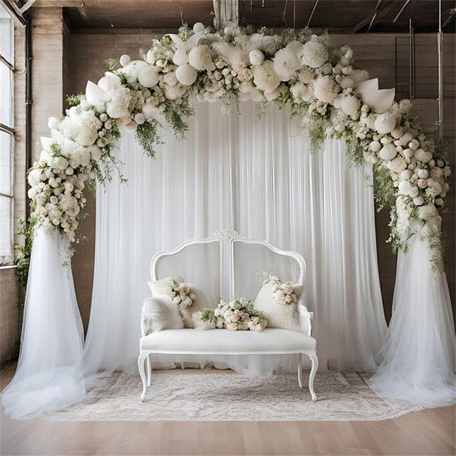 Sheer Wedding Backdrop Curtains for Baby Shower Photography Party Decor