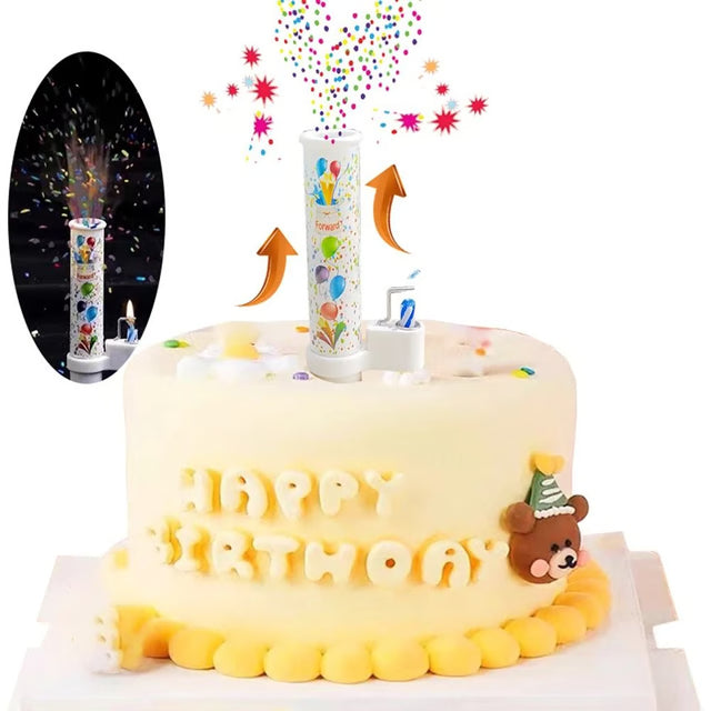 Surprise Pop Birthday Cake Candles with Candy Confetti Effect for Fun Cake Decoration