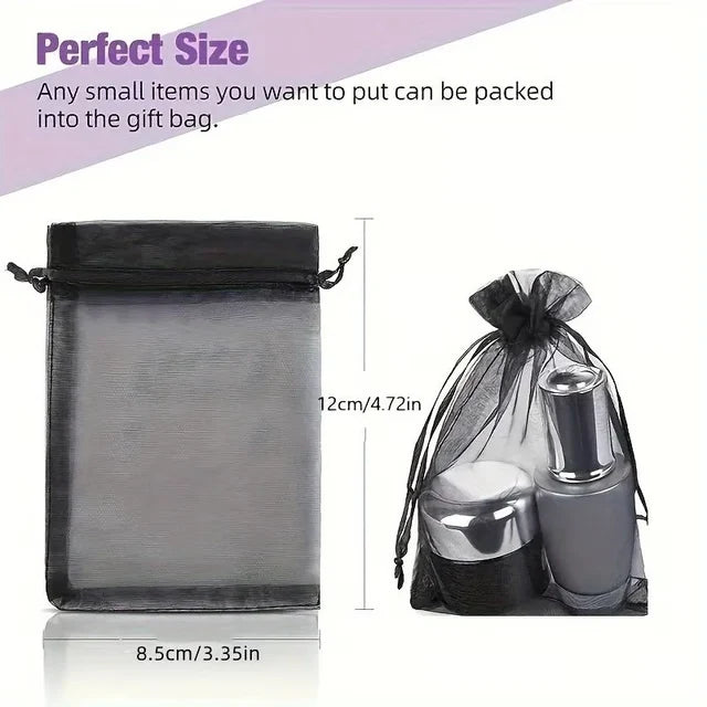 Black Organza Drawstring Gift Bags
