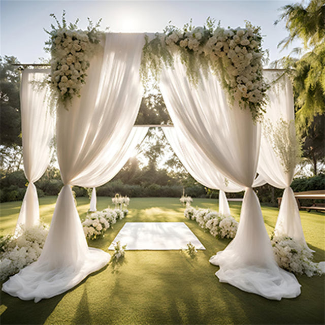 Sheer Wedding Backdrop Curtains for Baby Shower Photography Party Decor