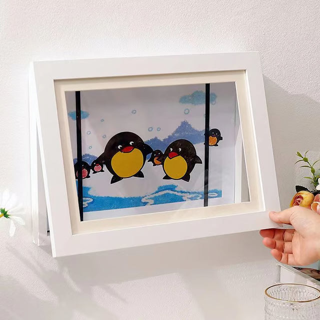 Magnetic Wooden Flip Art Photo Frame, Photo Frame, DIY Photo Frame, Children's Storage Display Frame, Home Decoration