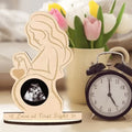 Wooden Baby Ultrasound Photo Frame Sonogram Keepsake Gift for Expecting Moms