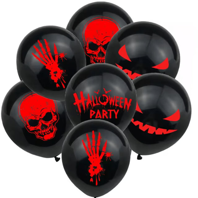 Halloween Ghost Balloon Set – 12PCS Halloween Balloons with Ghost, Pumpkin, Bat, Spider & Skeleton Party Decorations