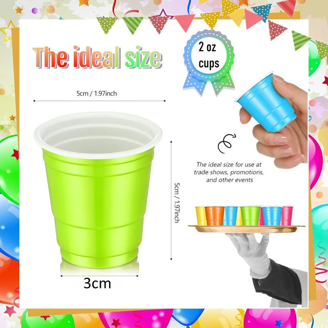 Mini Party Shot Cups Disposable Plastic Party Cups for Events & Celebrations