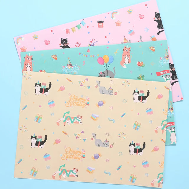 Cartoon Cat Pet Theme Gift Wrapping Paper