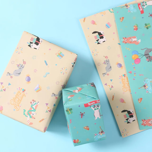Cartoon Cat Pet Theme Gift Wrapping Paper