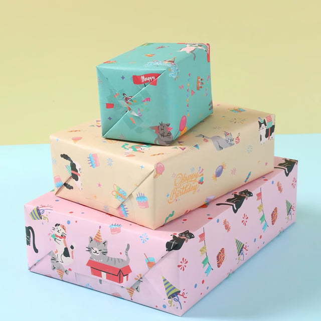Cartoon Cat Pet Theme Gift Wrapping Paper